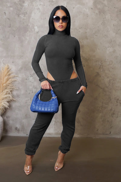 Staying In Pant Set - Black