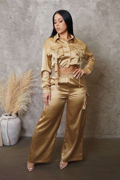 The It Girl Pant Set - Gold