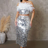 Crazy About You Skirt Set - Silver