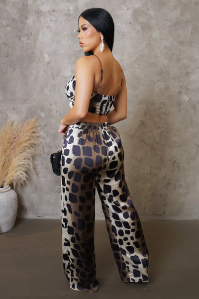 Not A Game Pant Set - Brown