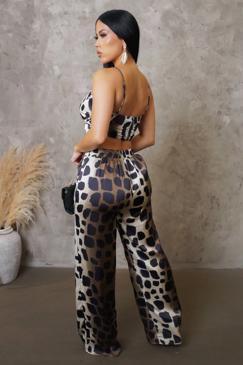 Not A Game Pant Set - Brown