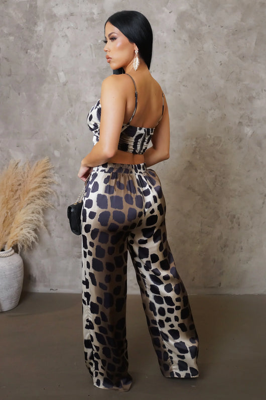 Not A Game Pant Set - Brown