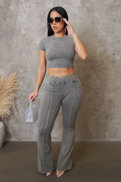 Caught Up Pant Set - Grey