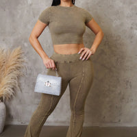 Caught Up Pant Set - Tan