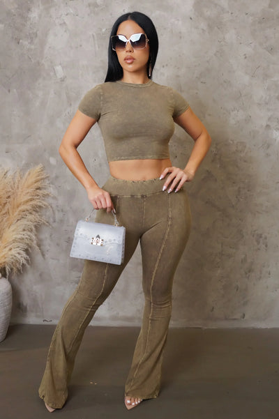 Caught Up Pant Set - Tan