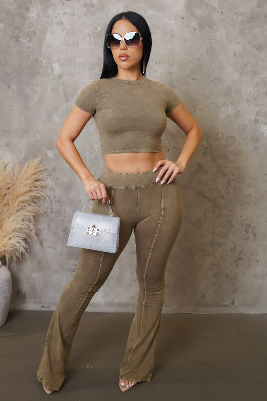 Caught Up Pant Set - Tan