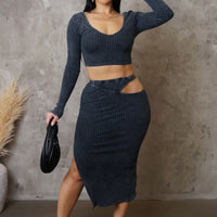 Think Of Me Skirt Set - Slate