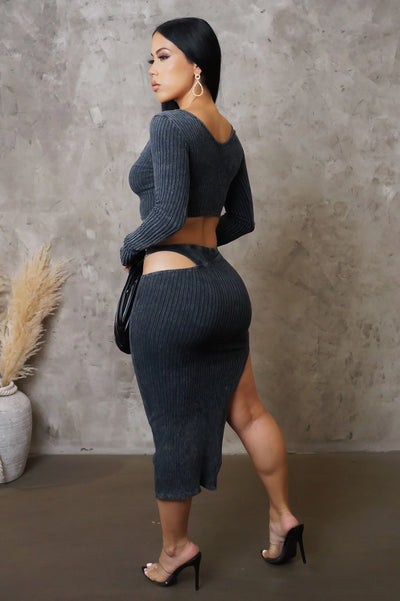 Think Of Me Skirt Set - Slate