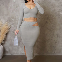 Think Of Me Skirt Set - Grey