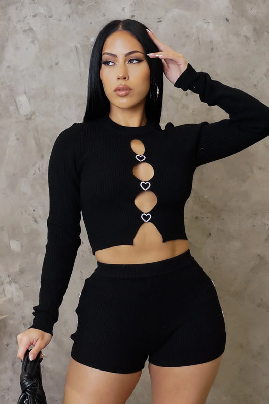 Change My Mind Short Set - Black