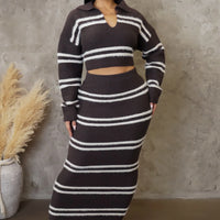 Forever Young Skirt Set - Brown