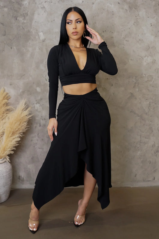 Night Out Skirt Set - Black