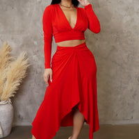 Night Out Skirt Set - Red