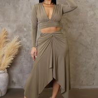 Night Out Skirt Set - Taupe