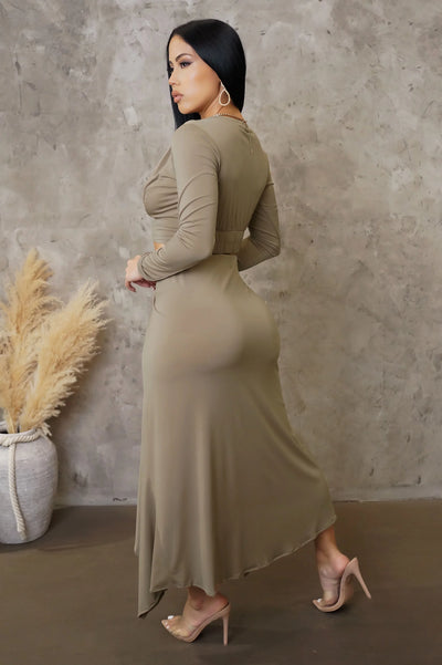 Night Out Skirt Set - Taupe
