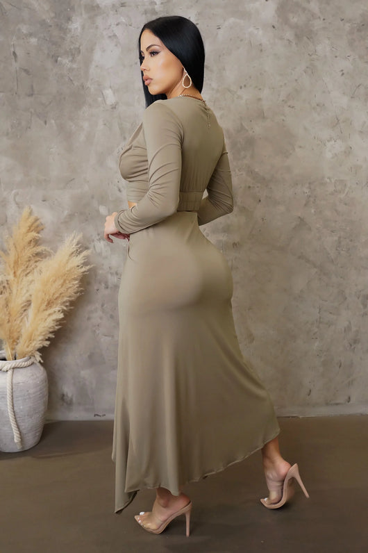 Night Out Skirt Set - Taupe