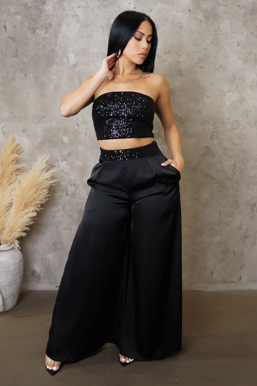 Shine On Me Pant Set - Black