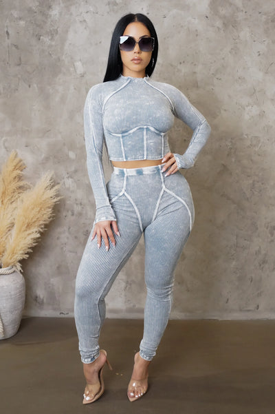Play By Play Pant Set - Grey