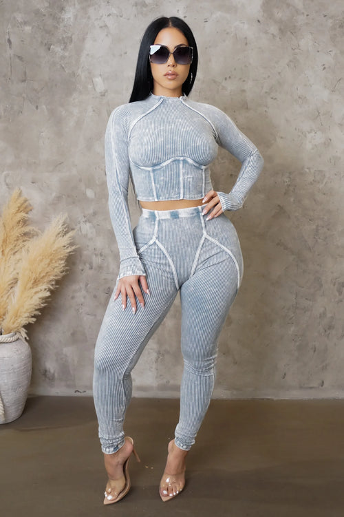 Play By Play Pant Set - Grey