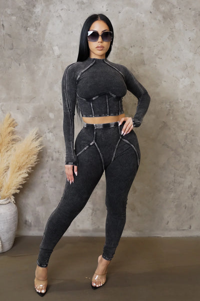 Pay By Play Pant Set - Black