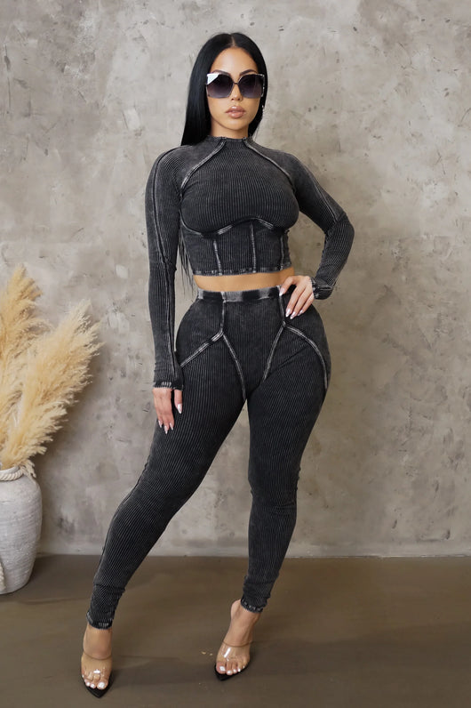 Pay By Play Pant Set - Black