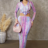 Going Out Tonight Skirt Set - Purple