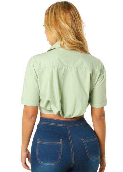 Won't Get Me Down Button Down Crop