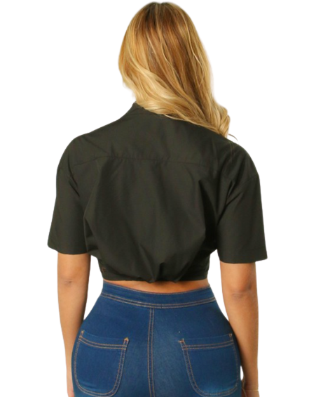 Won't Get Me Down Button Down Crop