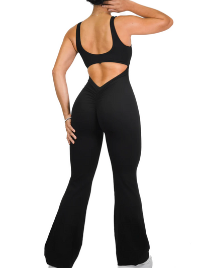 Get Snatched - Flare Scrunch Jumpsuit