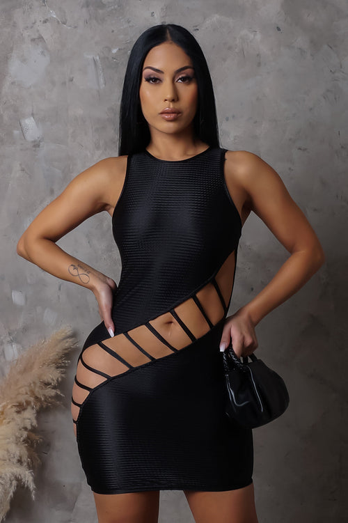 All Shook Up Mini Dress - Black