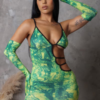 Got A Secret Mini Dress - Green