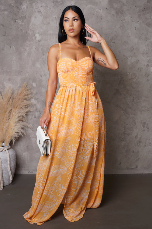 Flared Out Romper - Orange