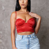 Marlene Corset Crop Top - Red
