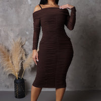Move On Midi Dress - Brown