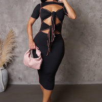 Jeannette Midi Dress - Black