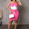 Let's Hang Mini Dress - Fuchsia