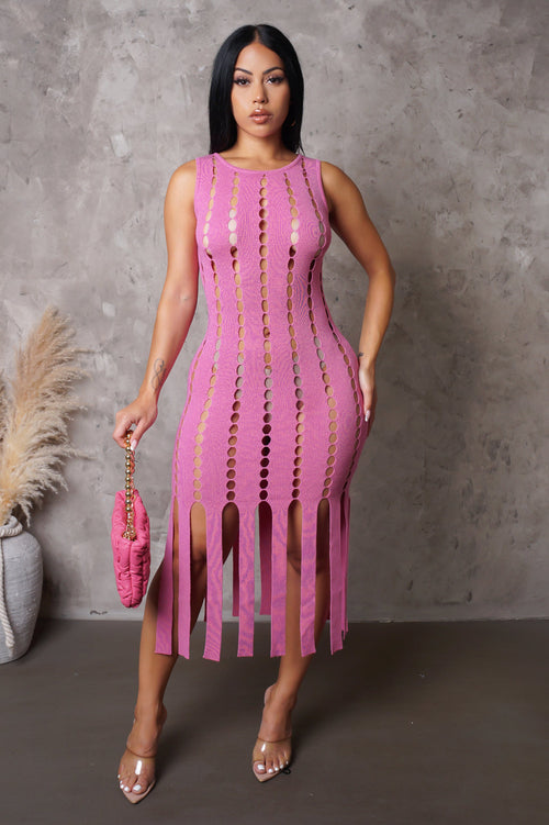 In My Moment Midi Dress - Pink