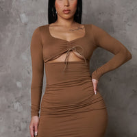 Genesis Mini Dress - Brown