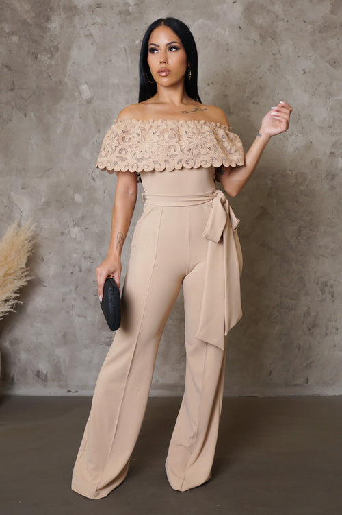 Little Bit Of Love Jumpsuit - Khaki