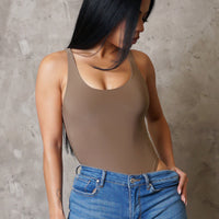 Keep Life Simple Bodysuit - Taupe