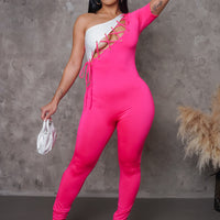 Girls Like Me Jumpsuit - Fuchsia