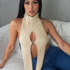Crystal Ring Crop Top - Cream