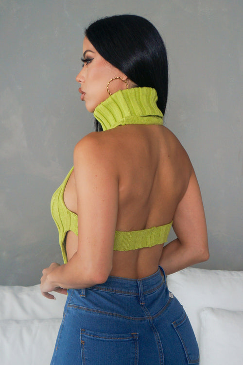 Crystal Ring Crop Top - Green