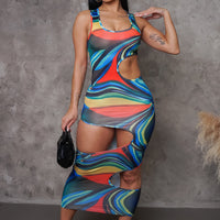 Colorful Vibes Midi Dress - Multi