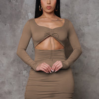 Genesis Mini Dress - Taupe