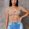 Itty Bitty Crop Top - Taupe