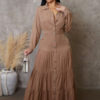 Call Me Rose Maxi Dress - Tan