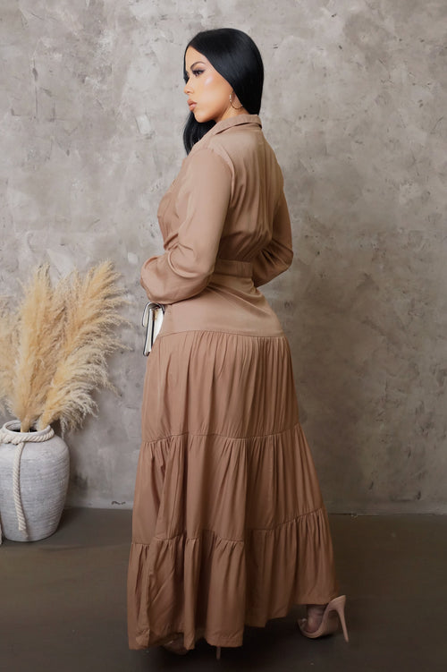 Call Me Rose Maxi Dress - Tan