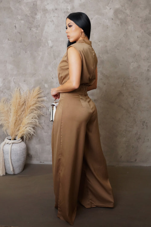 First Impression Jumpsuit - Brown