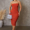 On The Right Track Midi Dress - Rust